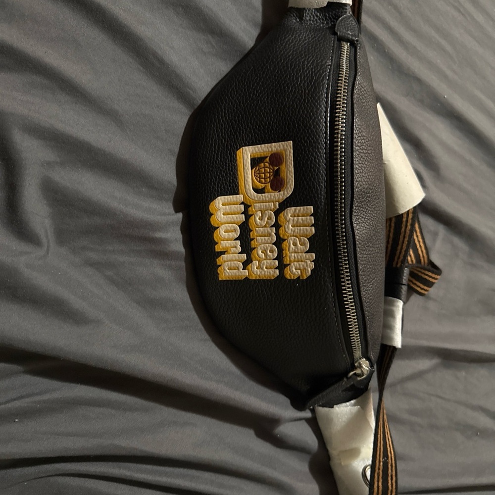 Coach X Disney World 50th anniversary Black Leather Waist  Belt Bag NWT